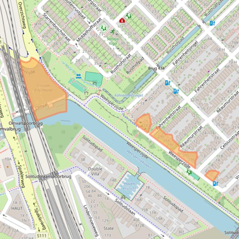 Kaart van postcodegebied 1097EB.