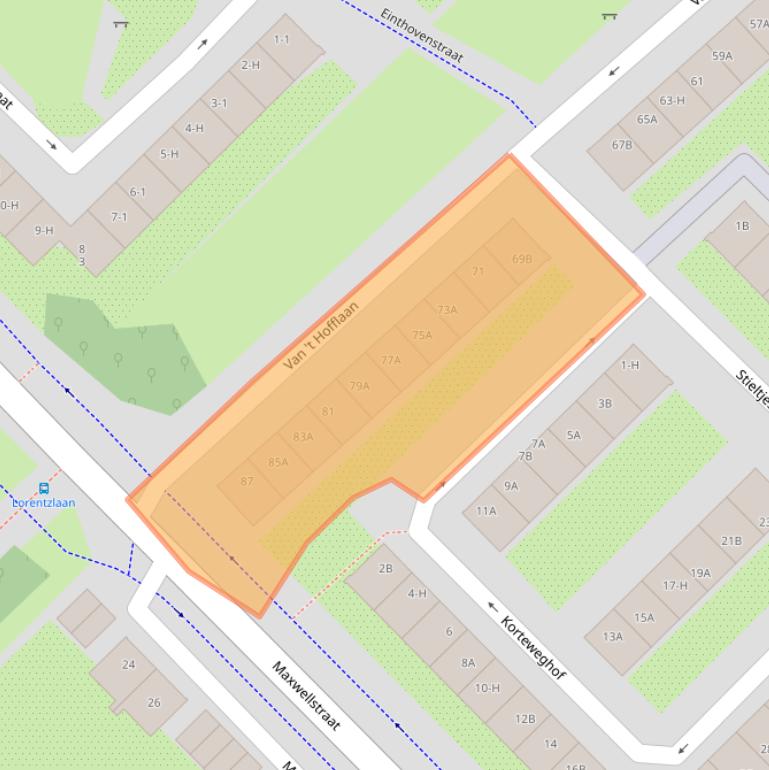 Kaart van postcodegebied 1097EN.