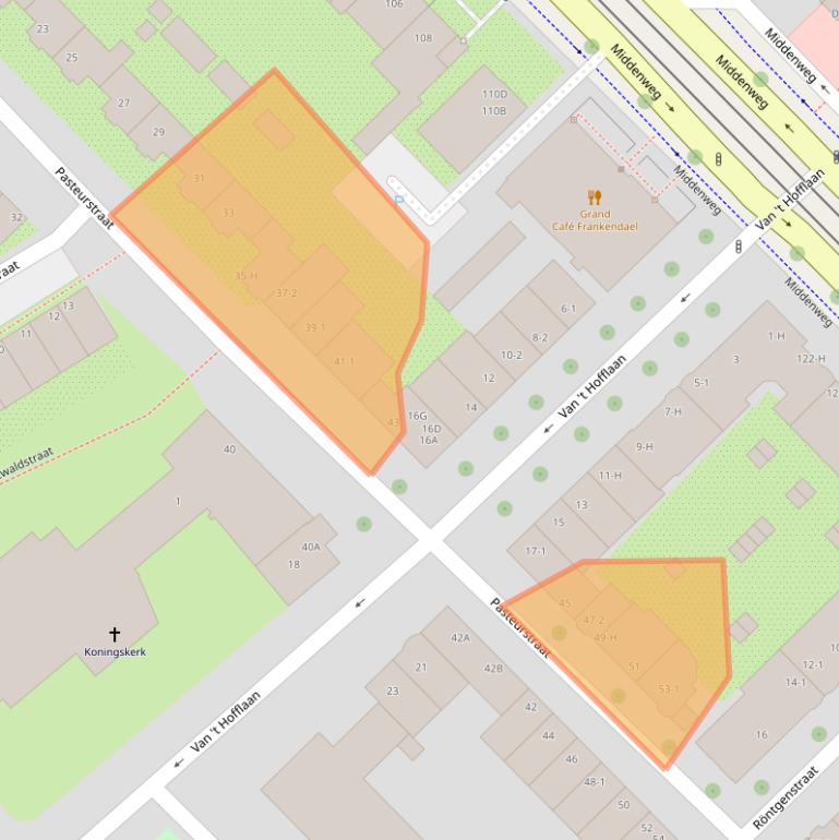 Kaart van postcodegebied 1097ES.