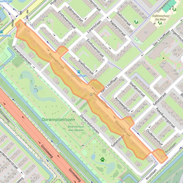 Kaart van postcodegebied 1097EW.