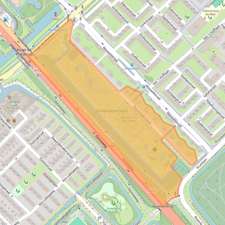 Kaart van postcodegebied 1097EZ.