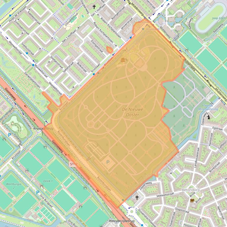 Kaart van postcodegebied 1097GA.