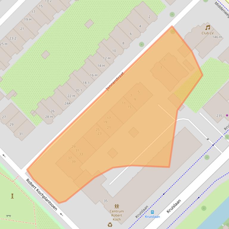 Kaart van postcodegebied 1097GB.