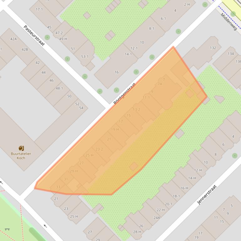 Kaart van postcodegebied 1097GD.