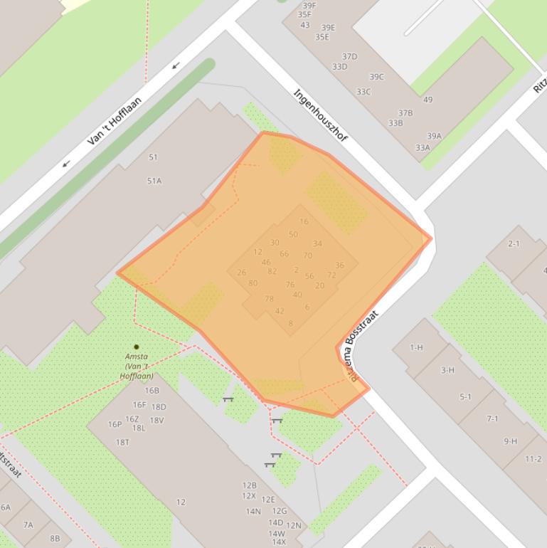 Kaart van postcodegebied 1097GL.