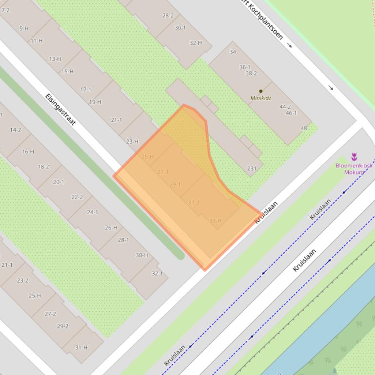 Kaart van postcodegebied 1097GR.