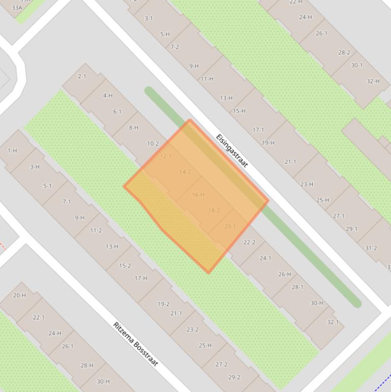 Kaart van postcodegebied 1097GT.