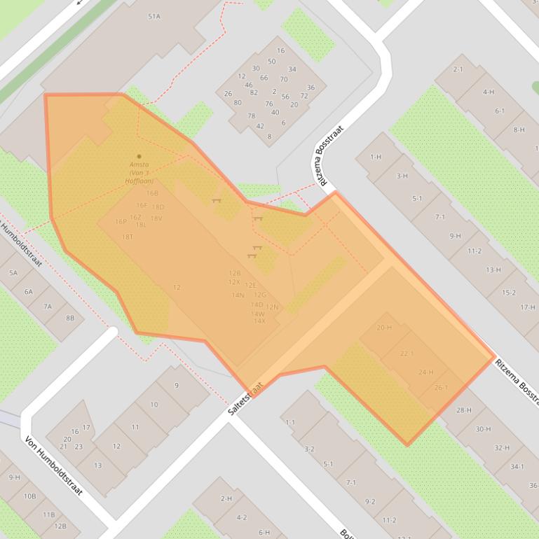 Kaart van postcodegebied 1097HA.