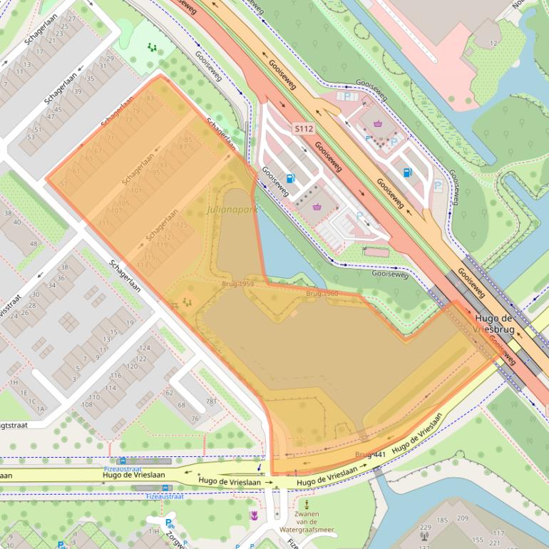 Kaart van postcodegebied 1097HP.