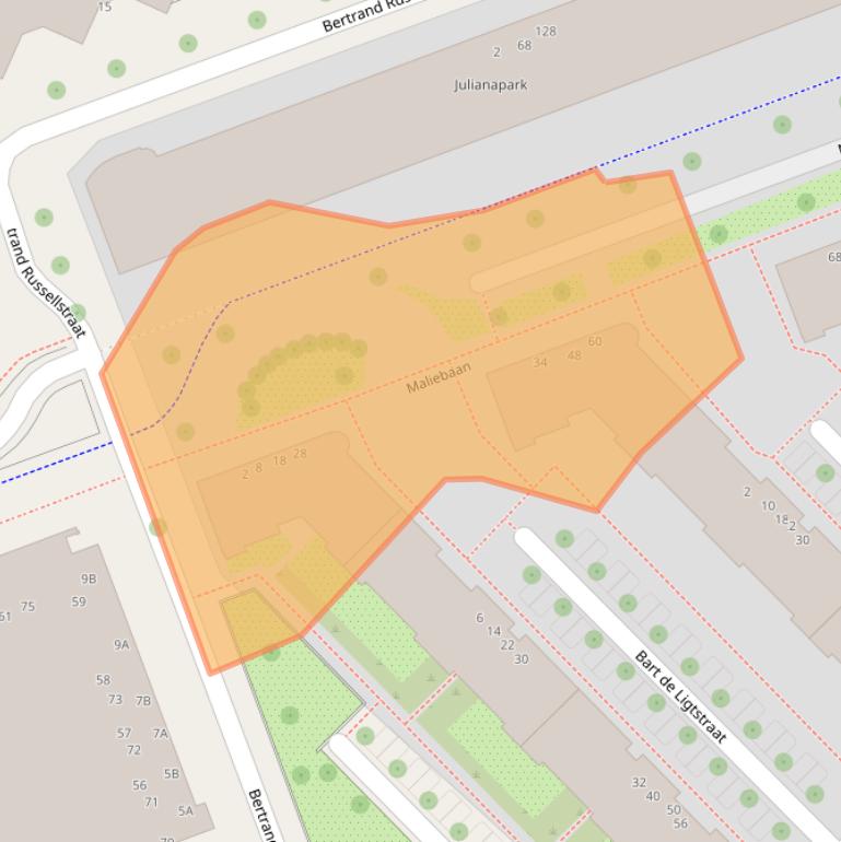 Kaart van postcodegebied 1097HS.