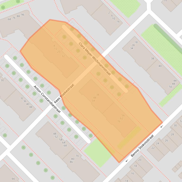 Kaart van postcodegebied 1097HW.