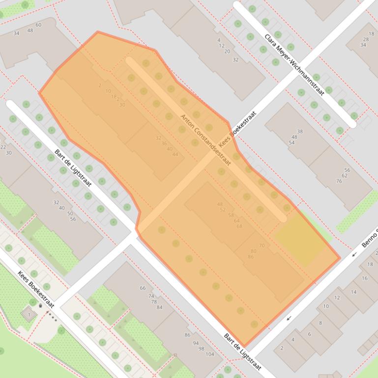Kaart van postcodegebied 1097HX.