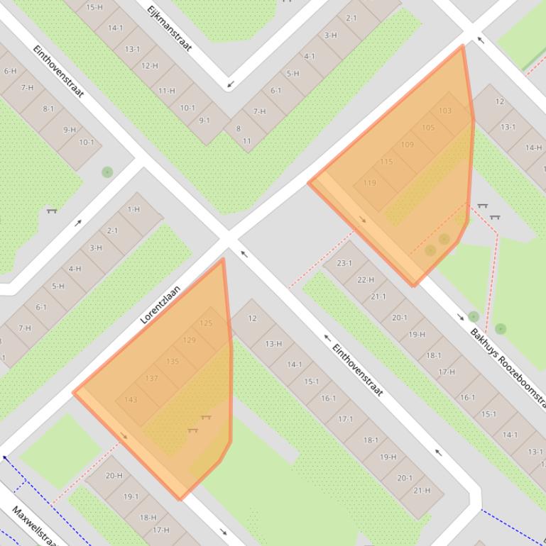 Kaart van postcodegebied 1097JD.