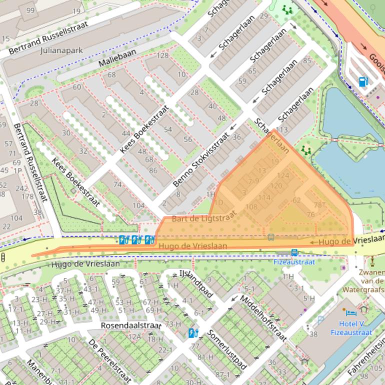 Kaart van postcodegebied 1097JG.