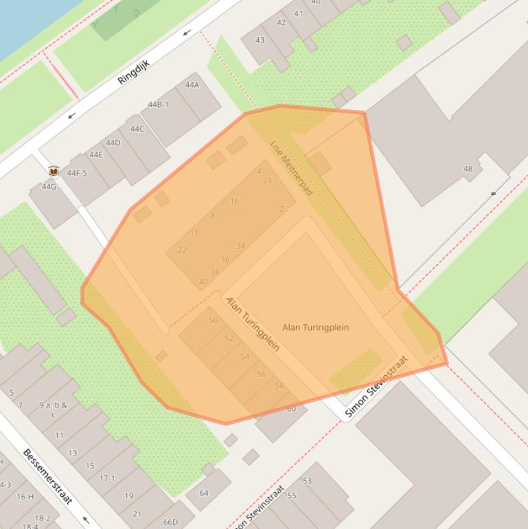 Kaart van postcodegebied 1097JJ.