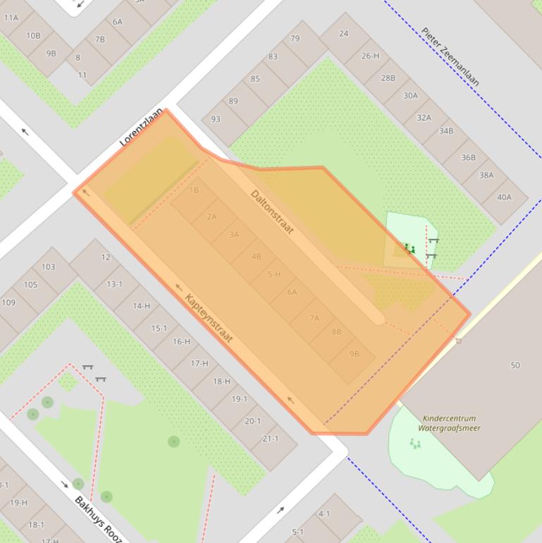 Kaart van postcodegebied 1097KL.