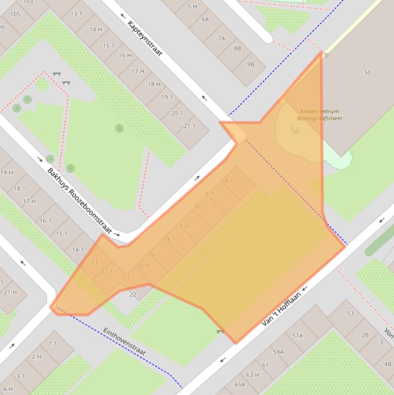 Kaart van postcodegebied 1097LA.