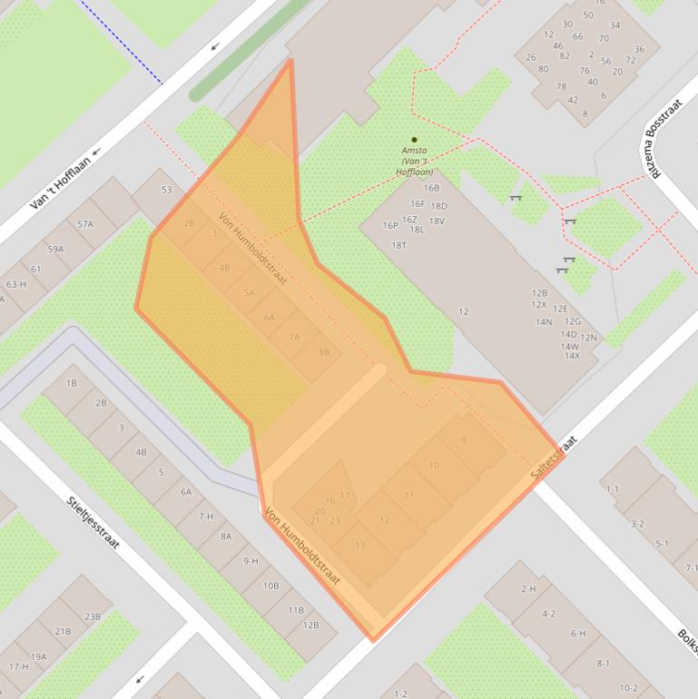 Kaart van postcodegebied 1097LC.