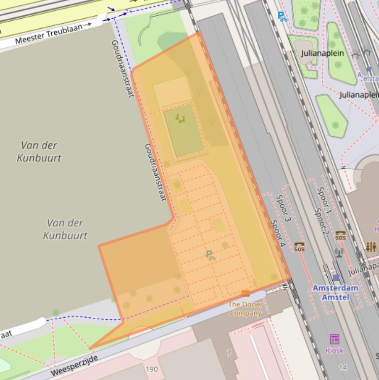 Kaart van postcodegebied 1097LT.