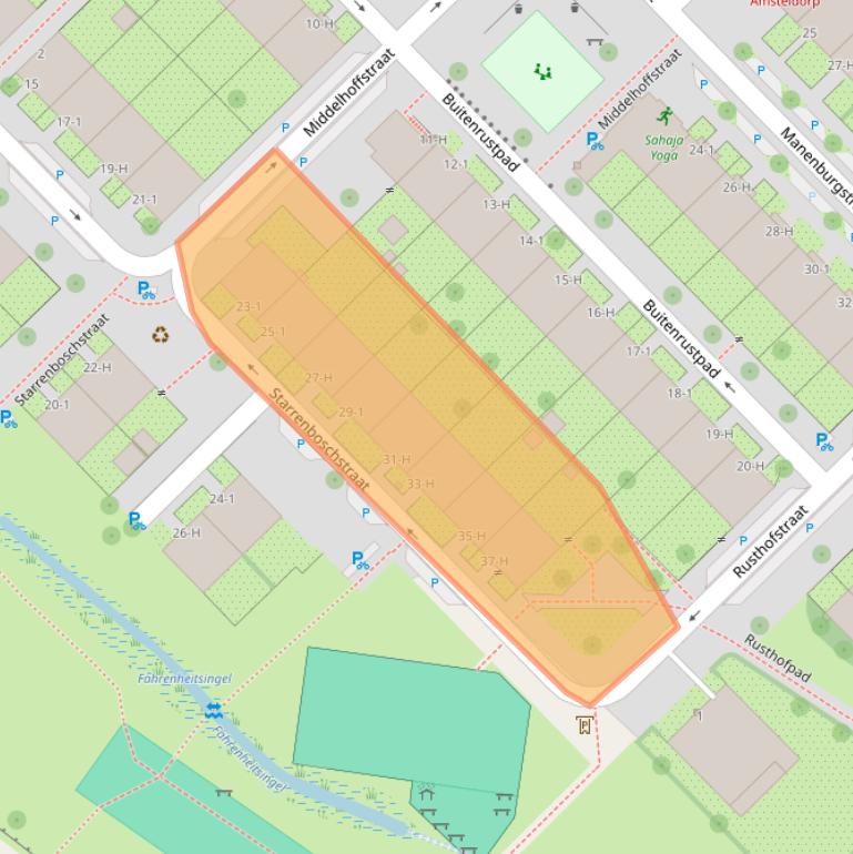 Kaart van postcodegebied 1097MC.