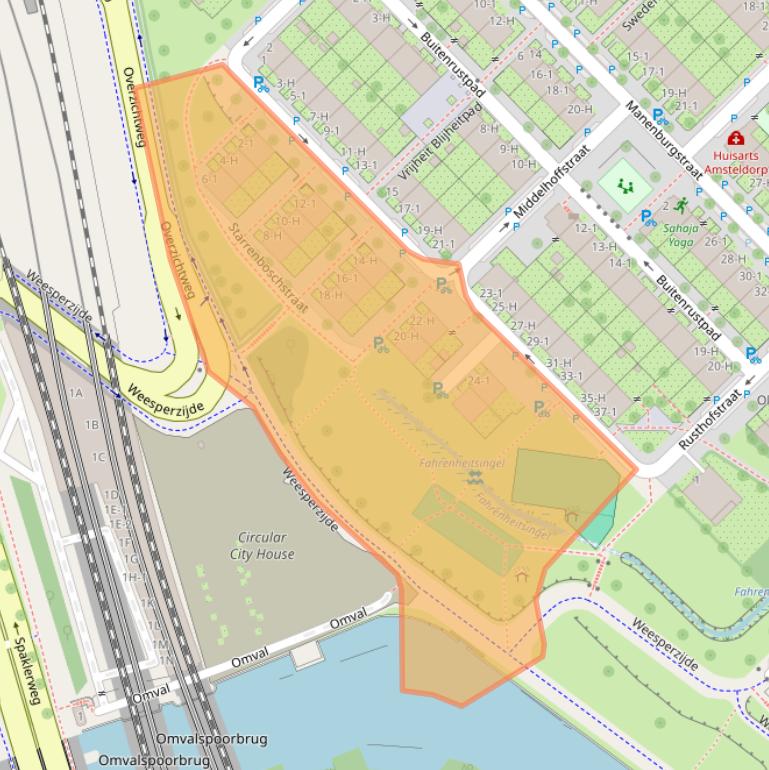 Kaart van postcodegebied 1097MD.