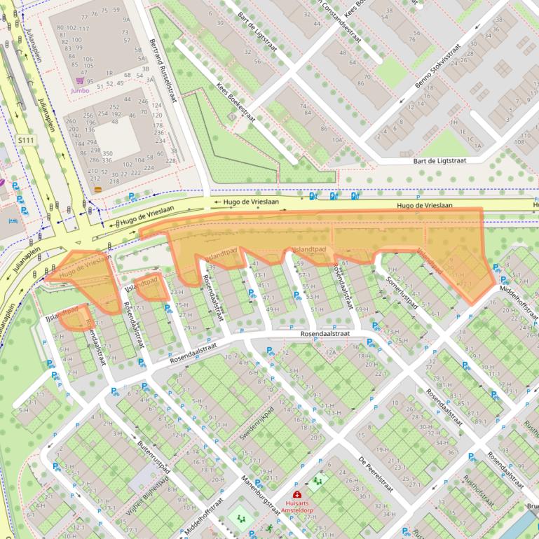 Kaart van postcodegebied 1097MG.