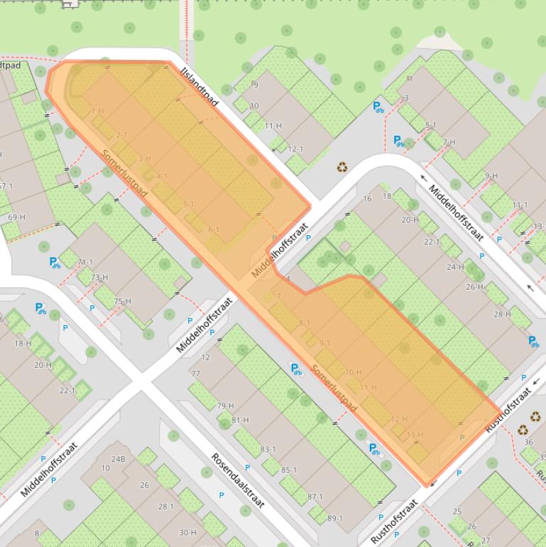 Kaart van postcodegebied 1097MS.