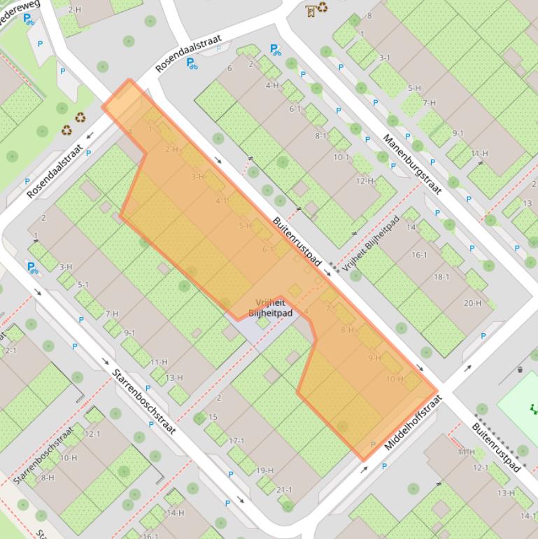 Kaart van postcodegebied 1097MV.