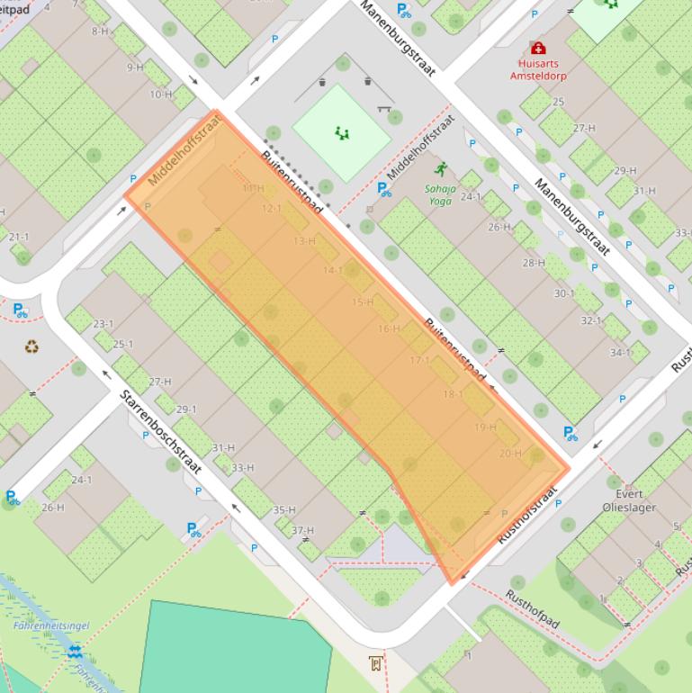 Kaart van postcodegebied 1097MX.