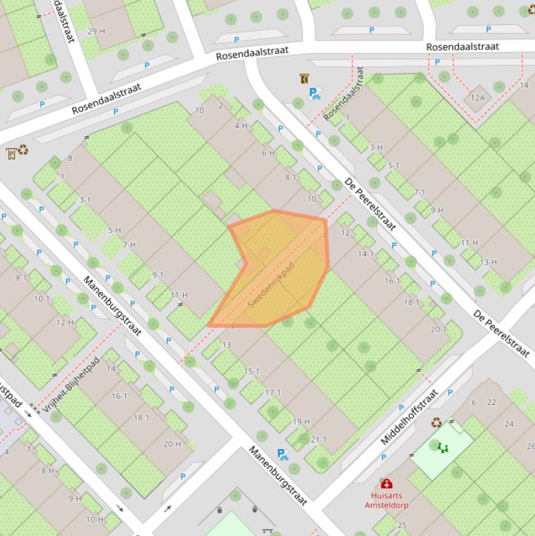 Kaart van postcodegebied 1097ND.