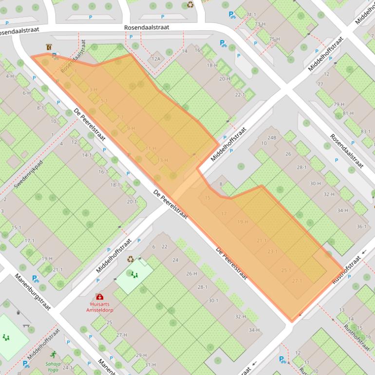 Kaart van postcodegebied 1097NE.