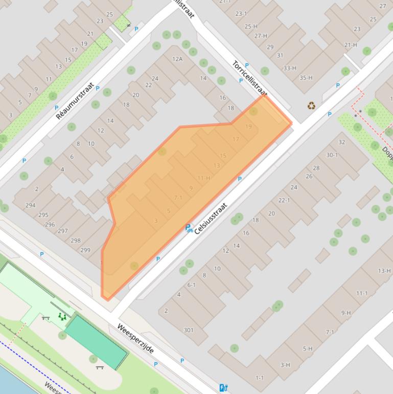 Kaart van postcodegebied 1097PC.