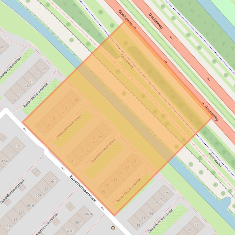 Kaart van postcodegebied 1097SG.