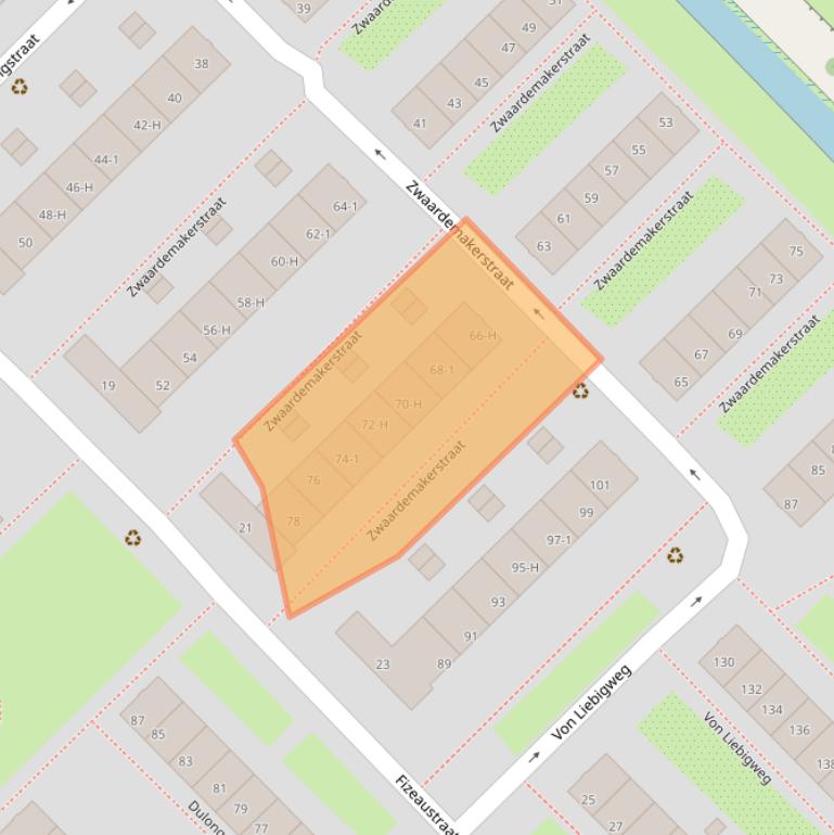 Kaart van postcodegebied 1097SL.