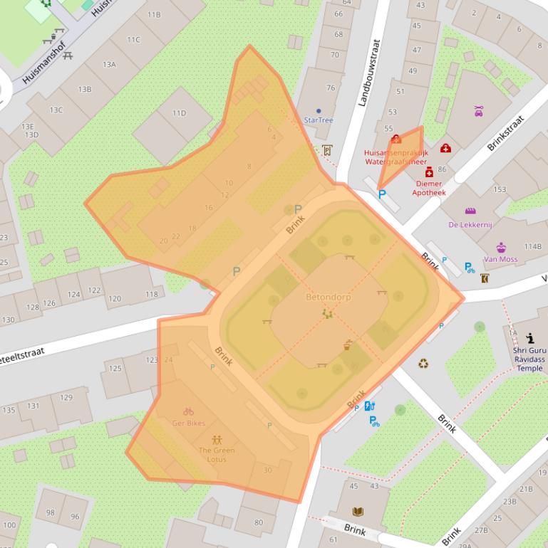 Kaart van postcodegebied 1097TW.