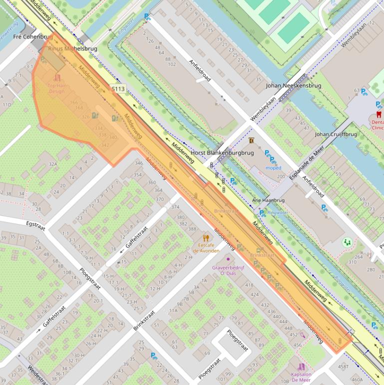 Kaart van postcodegebied 1097TZ.