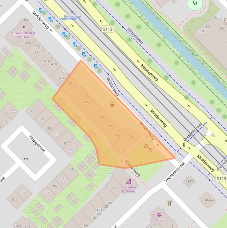 Kaart van postcodegebied 1097VC.