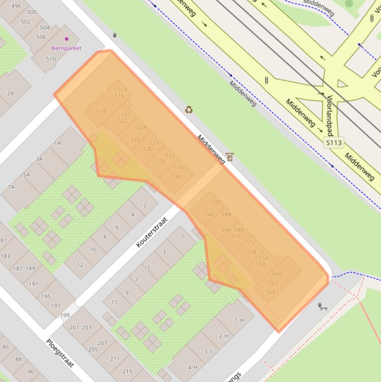 Kaart van postcodegebied 1097VE.