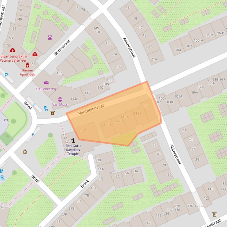 Kaart van postcodegebied 1097WS.