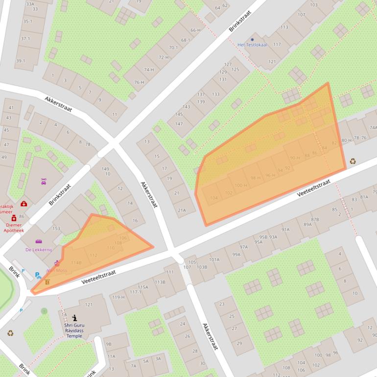 Kaart van postcodegebied 1097XA.