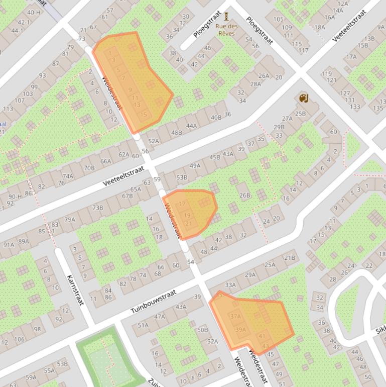 Kaart van postcodegebied 1097XG.