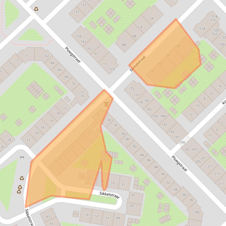 Kaart van postcodegebied 1097ZC.