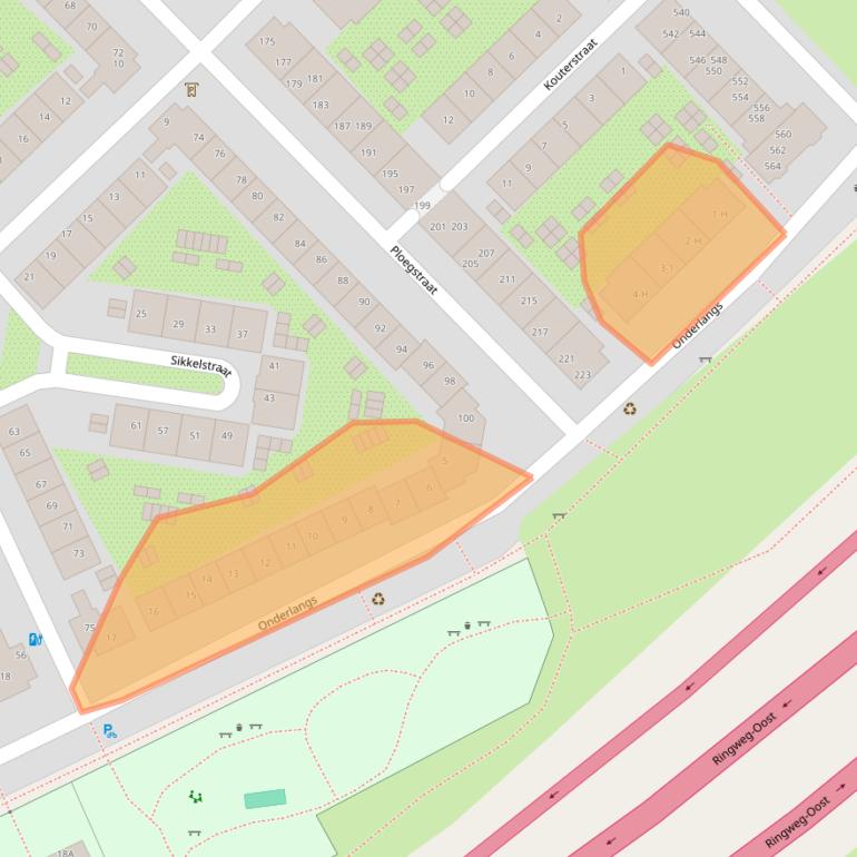 Kaart van postcodegebied 1097ZH.