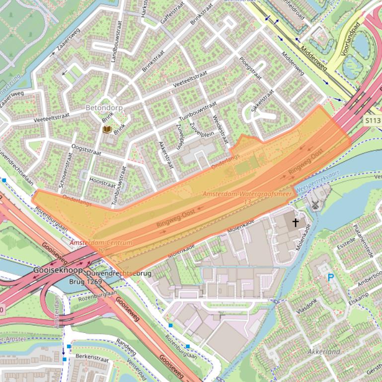 Kaart van postcodegebied 1097ZJ.