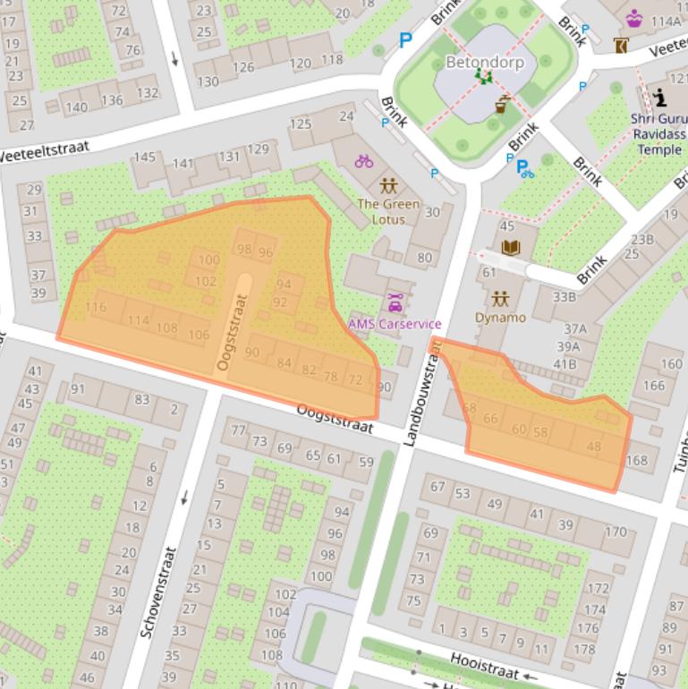 Kaart van postcodegebied 1097ZW.