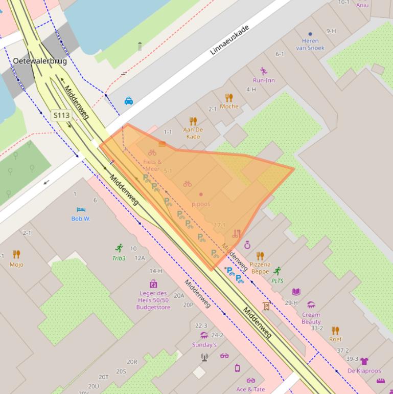 Kaart van postcodegebied 1098AA.