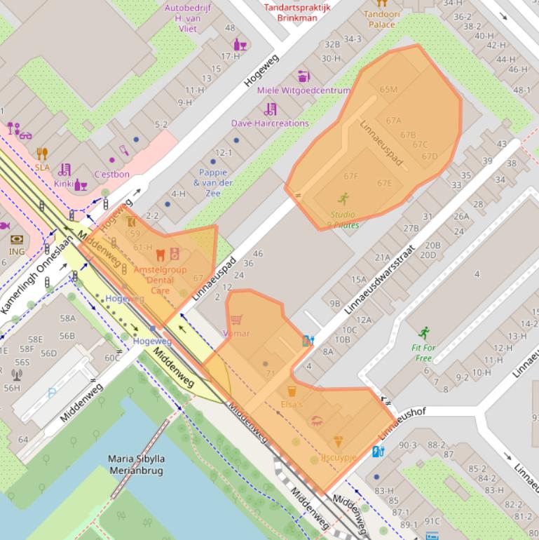 Kaart van postcodegebied 1098AE.