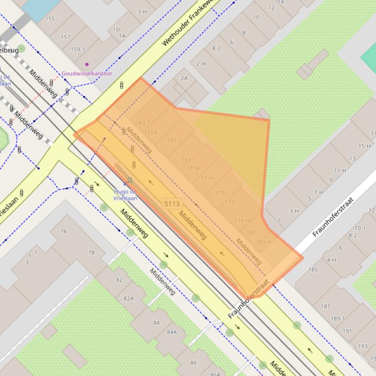 Kaart van postcodegebied 1098AM.