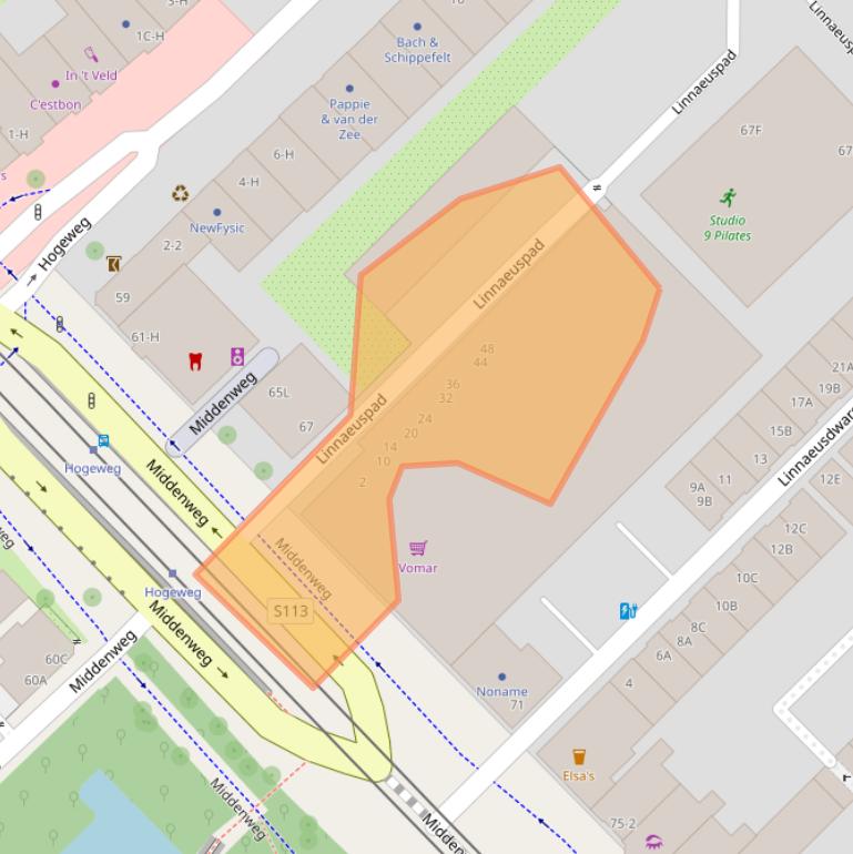 Kaart van postcodegebied 1098AX.