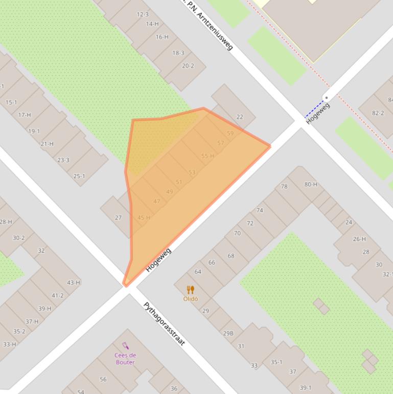 Kaart van postcodegebied 1098BZ.